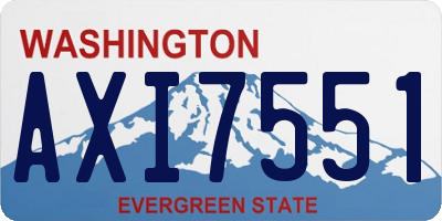 WA license plate AXI7551
