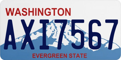 WA license plate AXI7567