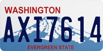 WA license plate AXI7614