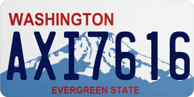 WA license plate AXI7616