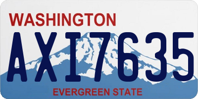 WA license plate AXI7635