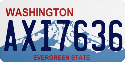 WA license plate AXI7636