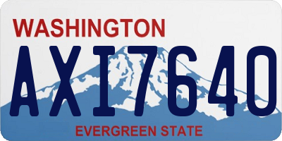 WA license plate AXI7640