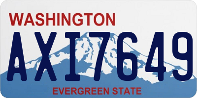 WA license plate AXI7649