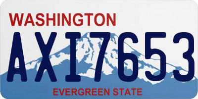 WA license plate AXI7653
