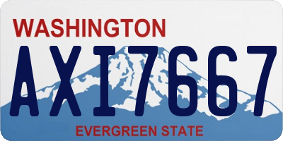 WA license plate AXI7667