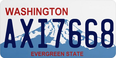 WA license plate AXI7668