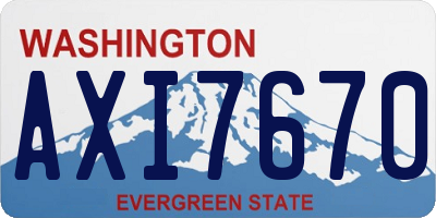 WA license plate AXI7670