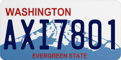 WA license plate AXI7801