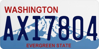 WA license plate AXI7804