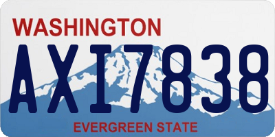 WA license plate AXI7838