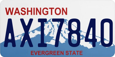 WA license plate AXI7840