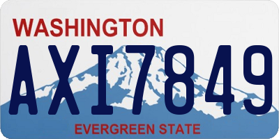 WA license plate AXI7849