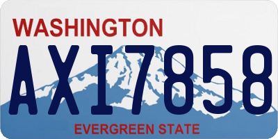 WA license plate AXI7858