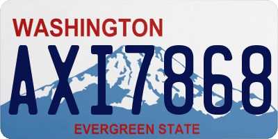 WA license plate AXI7868