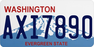 WA license plate AXI7890