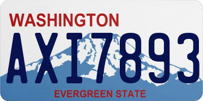 WA license plate AXI7893