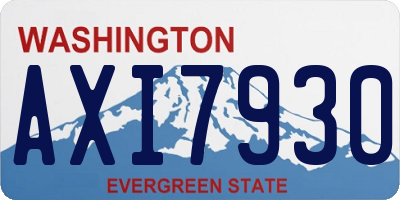 WA license plate AXI7930