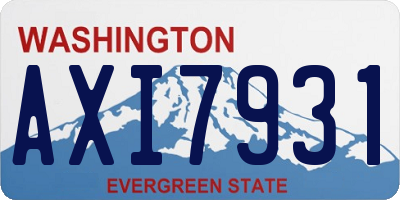 WA license plate AXI7931