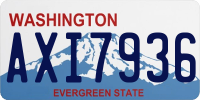 WA license plate AXI7936