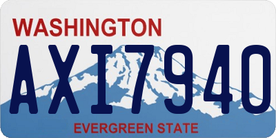 WA license plate AXI7940