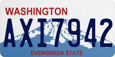 WA license plate AXI7942