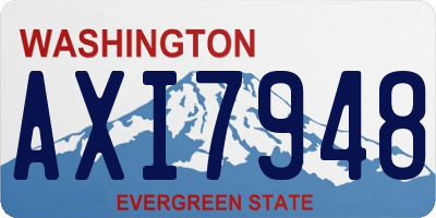 WA license plate AXI7948