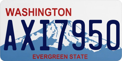 WA license plate AXI7950