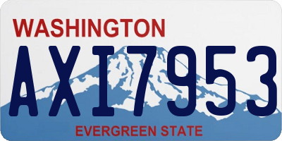 WA license plate AXI7953