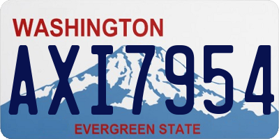 WA license plate AXI7954
