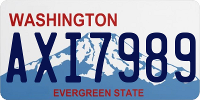 WA license plate AXI7989
