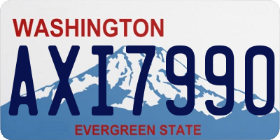 WA license plate AXI7990