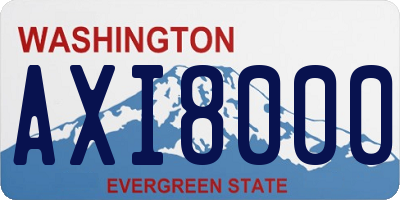 WA license plate AXI8000