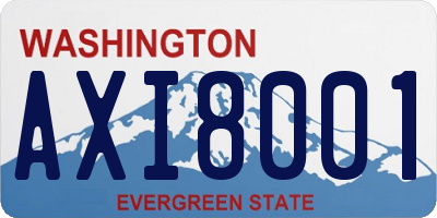 WA license plate AXI8001