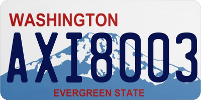 WA license plate AXI8003