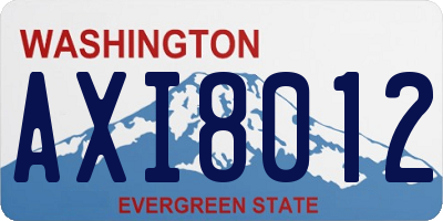 WA license plate AXI8012