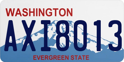WA license plate AXI8013