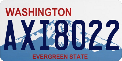 WA license plate AXI8022