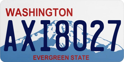 WA license plate AXI8027