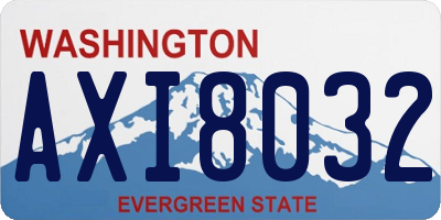 WA license plate AXI8032