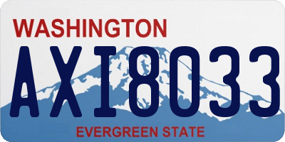 WA license plate AXI8033