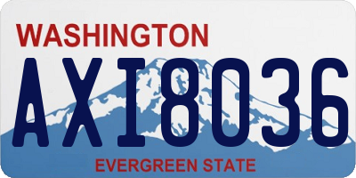 WA license plate AXI8036