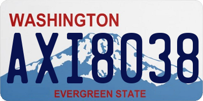 WA license plate AXI8038