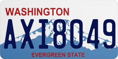 WA license plate AXI8049