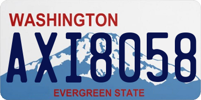 WA license plate AXI8058