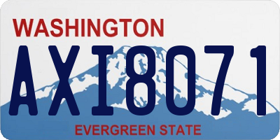 WA license plate AXI8071