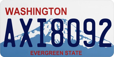 WA license plate AXI8092