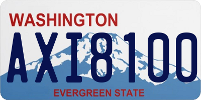 WA license plate AXI8100