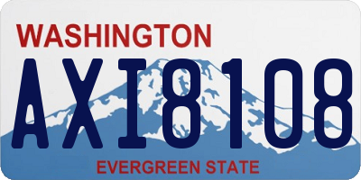 WA license plate AXI8108