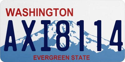 WA license plate AXI8114